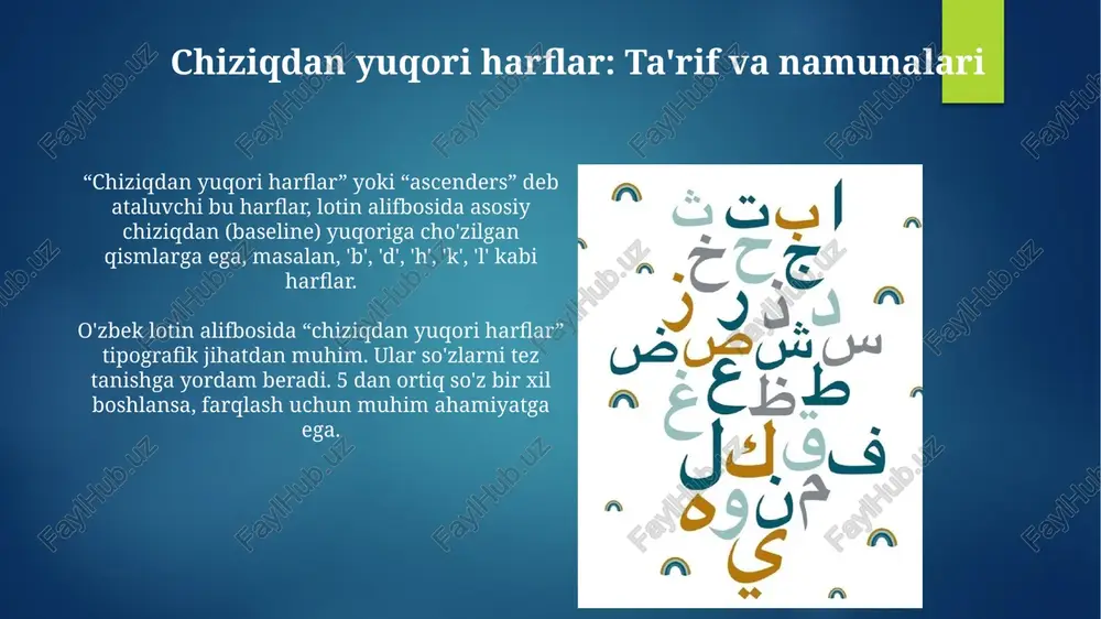 harflarning satrosti va satr ustida yashalishi - Page 5