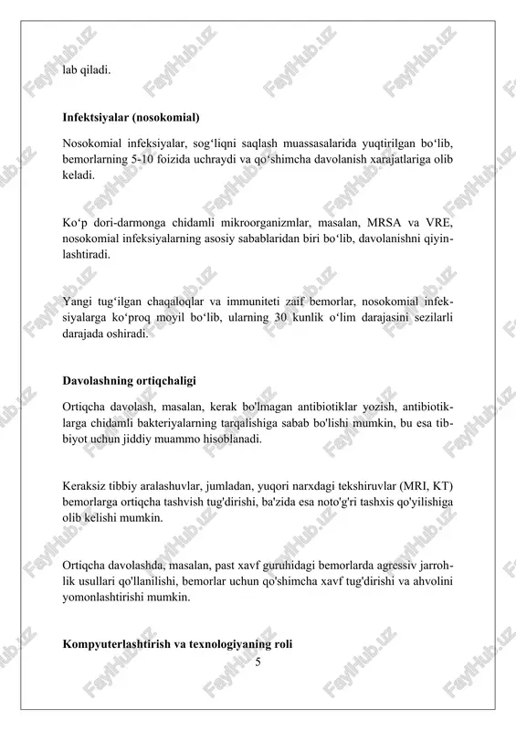ibbiyotda yatrogen muammolar jiddiy e'tibor talab qiladi, oldini olish va kamaytirish uchun doimiy harakatlar zarur. foydalanilgan adabiyotlar 1. anderson, o. w., brown, b. s. (1984). iatrogenic illness: a perspective. medical care review, 41(1), 1-24. 2. starfield, b. (2000). is us health really the best in the world?. jama, 284(4), 483-485. 3. lazarou, j., pomeranz, b. h ( 0 0 0 ) ( 7 )