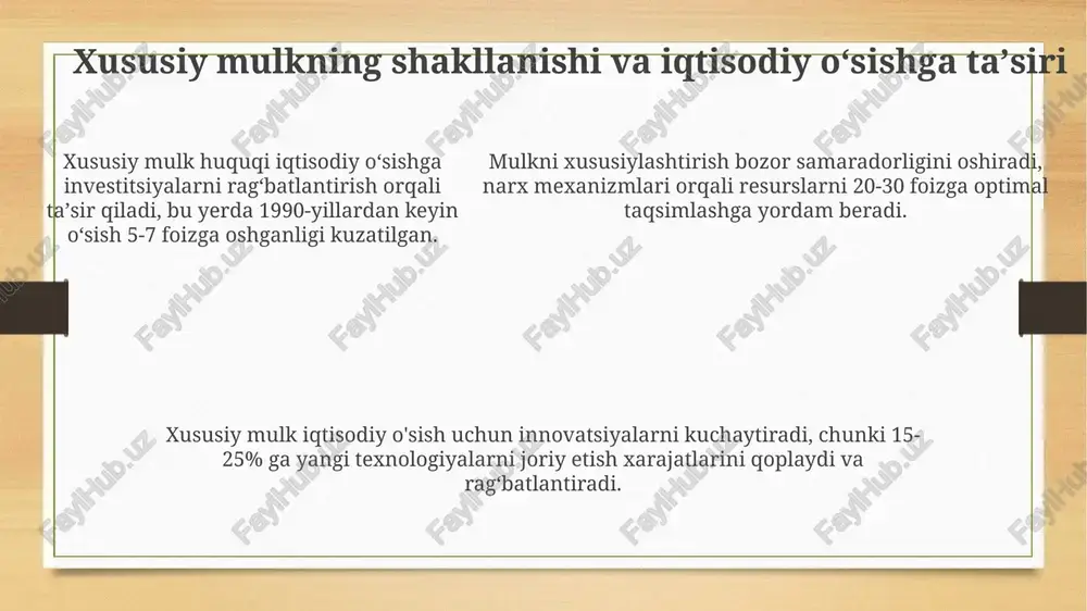 iqtisodiyislohotlar, xususiymulkchilikningshakllanishi - Page 5
