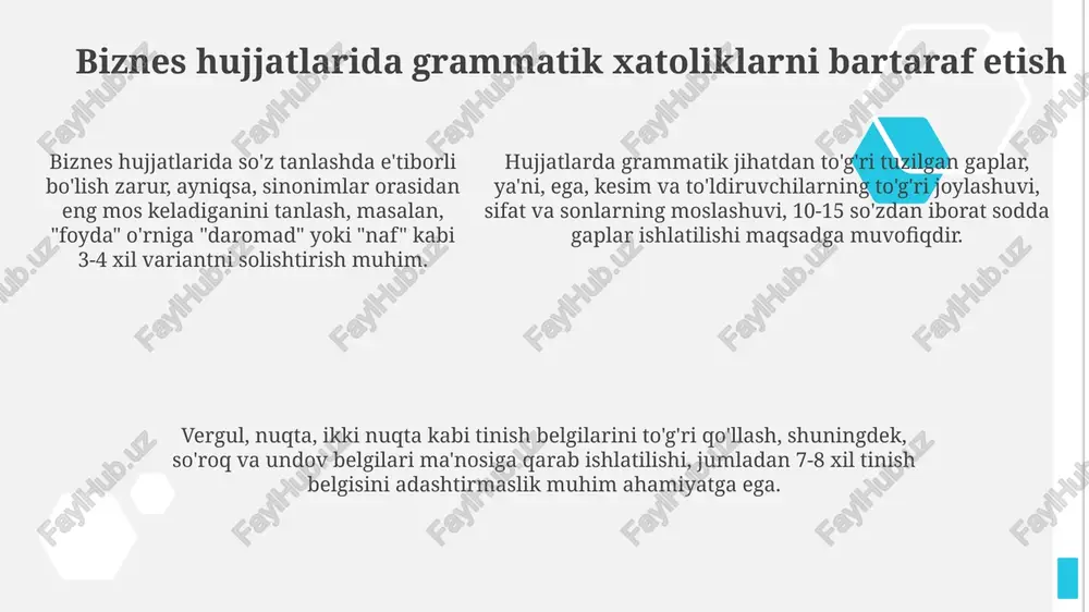 ish qogʻozlarining grammatik tarkibi - Page 5