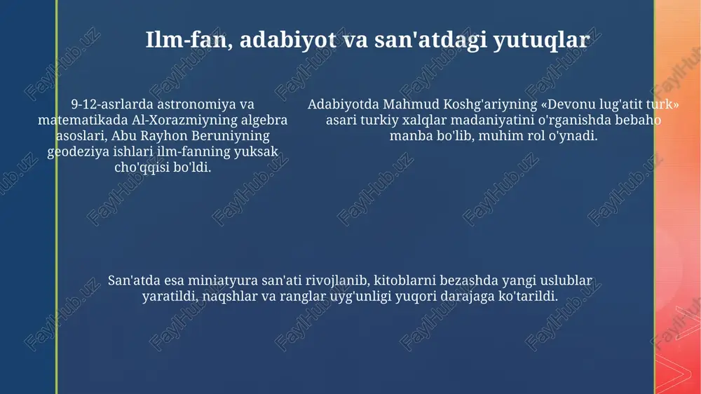 ix-xii asrlarda o'zbekistonda madaniy yuksalish davri - Page 5