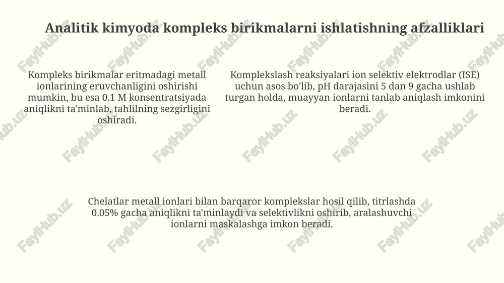 kompleks birikmalarning analitik kimyodagi ahamiyati - Page 5