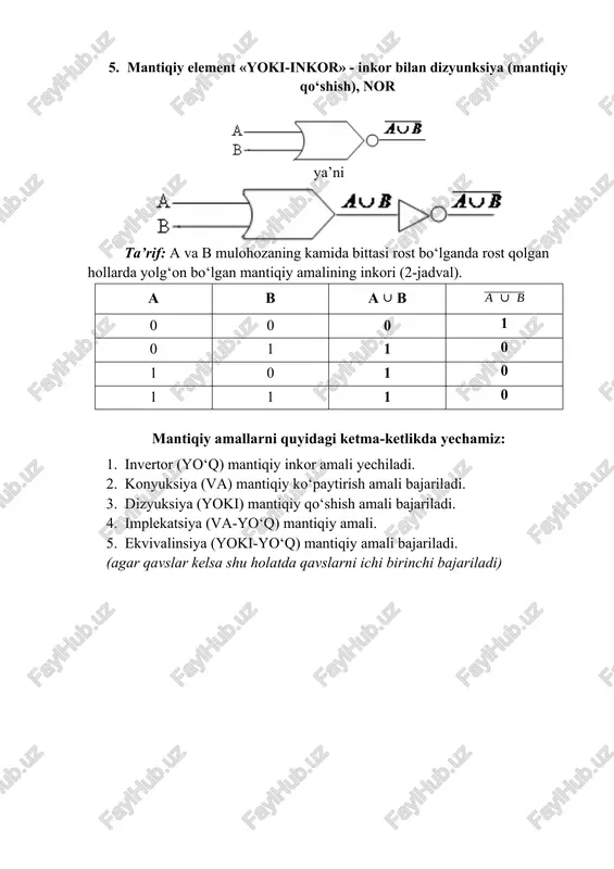 arifmetik va mantiqiy amallar buyruqlarini bajarish. 6-variant - Page 5