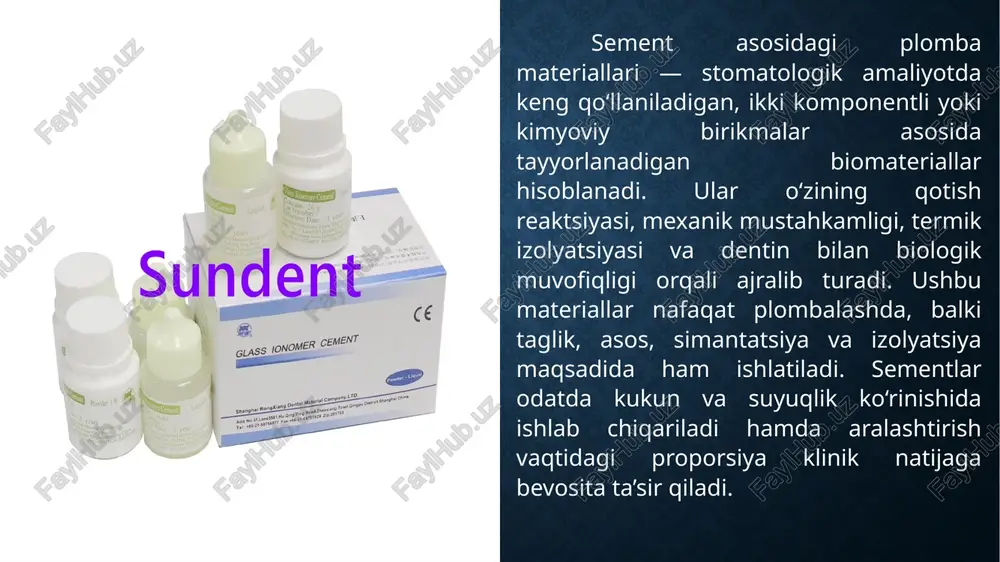 sement asosidagi plomba materiallari turlari - Page 5