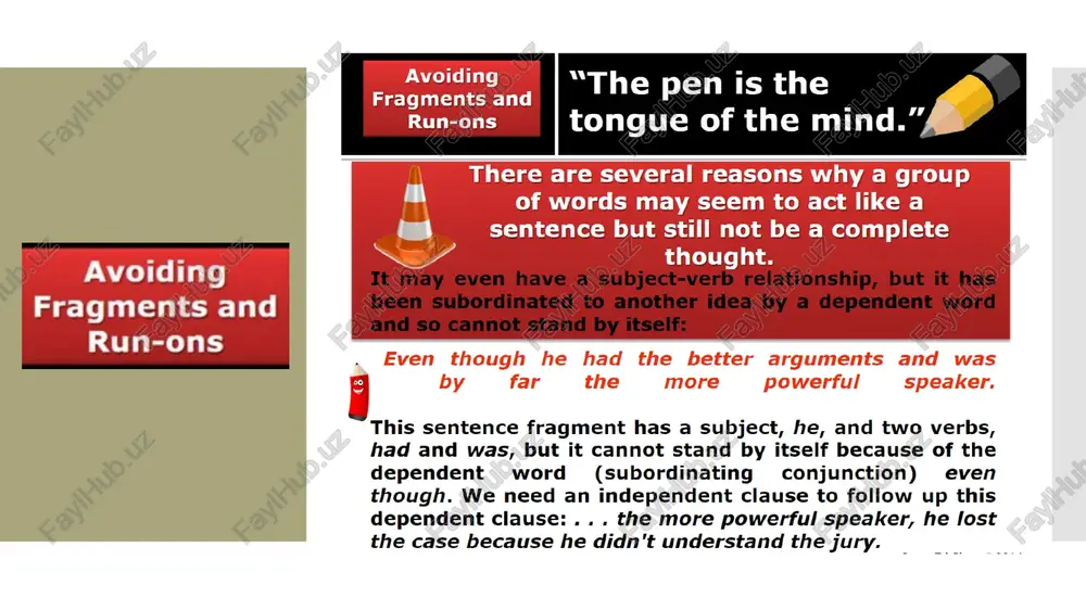 creating effective sentences: fragments and run-ons - Page 5