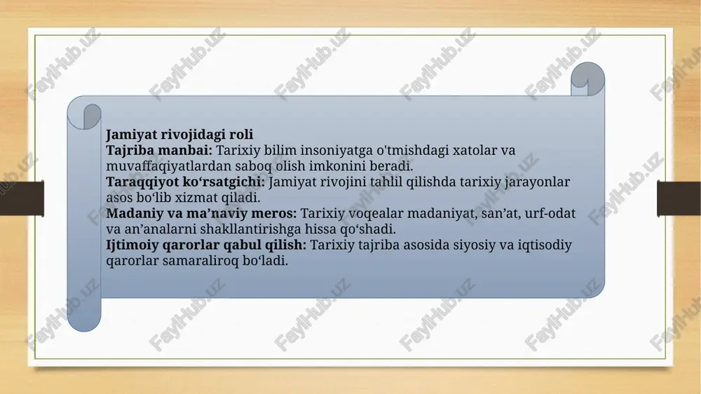 jamiyat taraqqiyotida tarixning mazmuni, yo'nalishlari va konsepsiyalari - Page 5