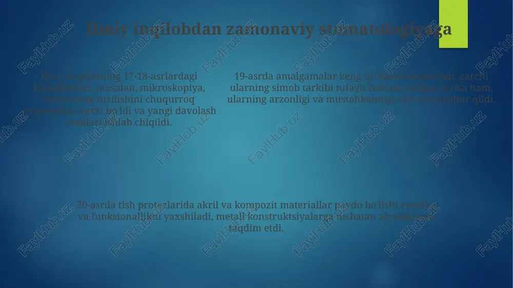 stomatologiyaning rivojlanishi tarixi - Page 5