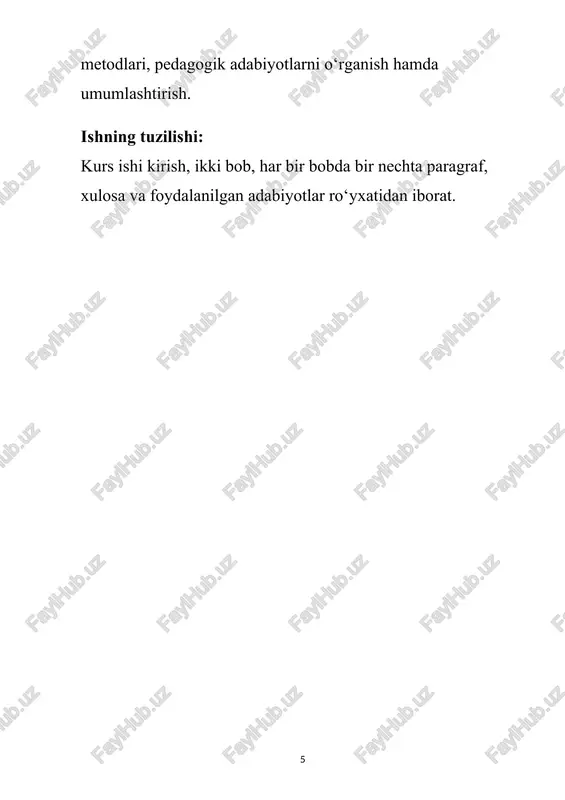 akllari orqali bilimni baholash: ona tili darslarida test, diktant, bayon, insho, og‘zaki so‘rov, tahliliy va ijodiy topshiriqlar yordamida o‘quvchilarning bilim darajasi har tomonlama aniqlanadi. bu esa baholashni obyektiv va adolatli qiladi. 7. ta’lim jarayonini interaktiv qilish: zamonaviy pedagogik yondashuvlarga ko‘ra, nazorat ishlarini interfaol metodlar bilan o‘tkazish (masalan, onlayn testlar, guruhli mashqlar) o‘quvchilarning faolligini oshiradi va dars jarayonini qiziqarli qiladi. shunday qilib, nazorat ishlari ta’lim jarayonida nafaqat bilimlarni baholash vositasi, balki o‘quvchilarning mustaqil fikrlash, amaliy ko‘nikmalarini rivojlantirish va dars jarayonining samaradorligini oshirishda muhim ahamiyatga ega. u o‘qituvchi va o‘quvchi o‘rtasidagi o‘zaro aloqani mustahkamlaydi, ta’lim sifatini yaxshilashga xizmat qiladi. 2. nazorat ishlarini tashkil etishning shakl va usullari ta’lim jarayonida nazorat ishlarini to‘g‘ri tashkil etish o‘quvchilarning bilim, ko‘nikma va malakalarini aniq, adolatli hamda tizimli baholash imkonini beradi. nazorat ishlarini tashkil etishda eng muhim jihat — ularni o‘qitish jarayonining ajralmas qismi sifatida rejalashtirish va maqsadga yo‘naltirilgan shaklda amalga oshirishdir. nazorat o‘qituvchiga o‘quvchilarning mavzuni qanchalik …