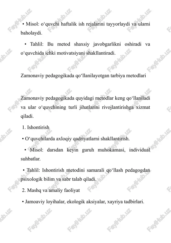 zamonaviy pedagogikada tarbiya metodlari va shakllari - Page 5