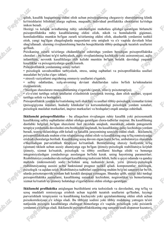 ilgan patopsixologiya bilan shug'ullanadi. bu tibbiyot psixologiyasining bir bo'limi bo'lib, tibbiyot va psixologiya kesishmasida paydo bo'lgan fan. patopsixologiya nisbatan yosh fan bo'lib, unga bo'lgan ehtiyoj nihoyatda katta. bu, birinchi navbatda, psixiatrlar, klinik psixologlar, defektologlar, o'qituvchilar, huquqshunoslar, reabilitatsiya bo'yicha mutaxassislarga kerak. sud-psixiatriya, sud-psixologik, harbiy, mehnat ekspertizasini olib boradigan mutaxassislar uchun patopsixologiya sohasidagi bilimlar alohida ahamiyatga ega. patopsixolog nafaqat boshqa mutaxassisga diagnostik ma'lumotlarni taqdim etishi, balki o'zi kashf etgan, patopsixologik belgilarning paydo bo'lishi bilan bog'liq bo'lgan aqliy faoliyatdagi o'zgarishlarning psixologik tuzilishini ham taqdim etishi kerak. aynan o'ziga xos ruhiy kasalliklar doirasiga mos keladigan yanada og'ir ruhiy kasalliklarning xabarchisi bo'lgan psixik faoliyatdagi o'zgarishlarning psixologik tuzilishi patopsixologiyaning o'rganish predmeti hisoblanadi. neyropsixologiya. psixologiya, neyroxirurgiya, nevrologiya va fiziologiya chorrahasida shakllangan klinik psixologiyaning bir bo'limidir. neyropsixologiyaning asoschisi a.r. luriya. neyropsixologiyaning maqsadi miyaning mahalliy lezyonlarini tashxislash uchun psixologik usullardan foydalangan holda inson aqliy faoliyatining miya mexanizmlarini o'rganishdir. biroz vaqt o'tgach, a.r. luriya neyropsixologiyaning vazifasini simptomni kvalifikatsiya qilishda ko'rdi …