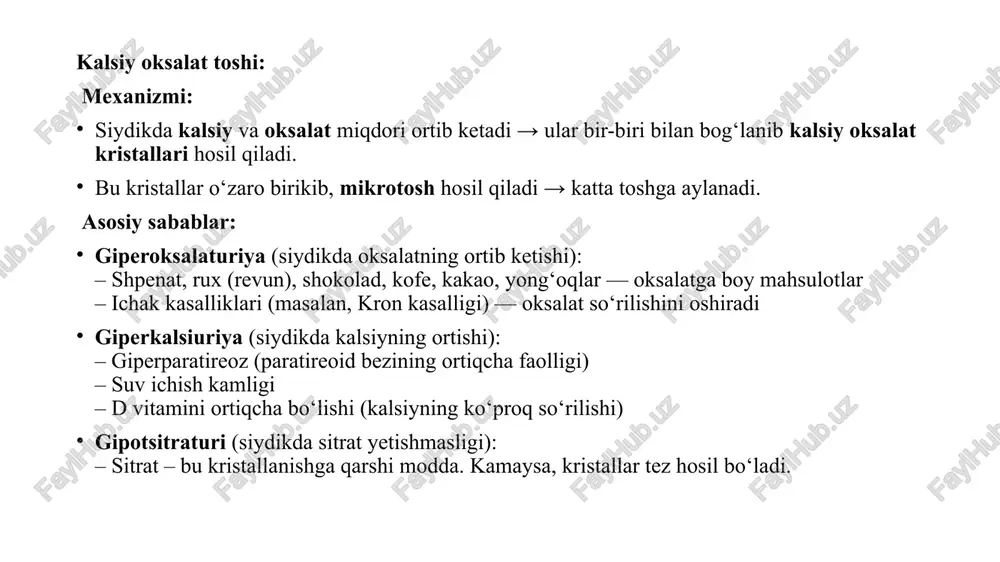 buyrak tosh kasalliklari patologik fiziologiyasi pptx - Page 5