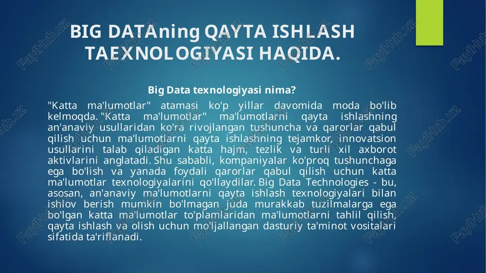katta ma’lumotlar (big data)ni qayta ishlash texnologiyalari. - Page 5