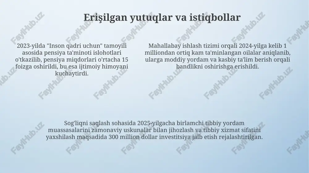 o'zbekistonda ijtimoiy sohadagi islohotlar - Page 5