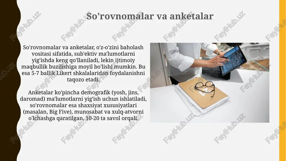 psixologik ma'lumot yigish usullari - Page 5