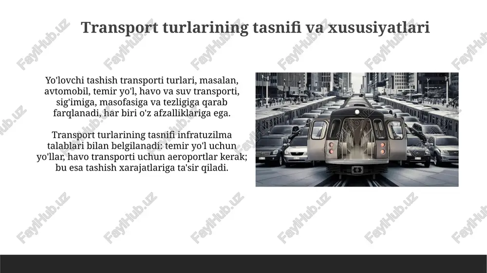 zamonaviy sharoitlarda yo'lovchi tashishni tashkil etishda transport turlari orasidagi raqobat - Page 5