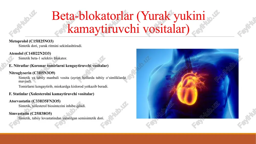 mikakard infarktida ishlatiladigon tabiy va sintetik dori va vositalar kimyoviy tarkibi - Page 5