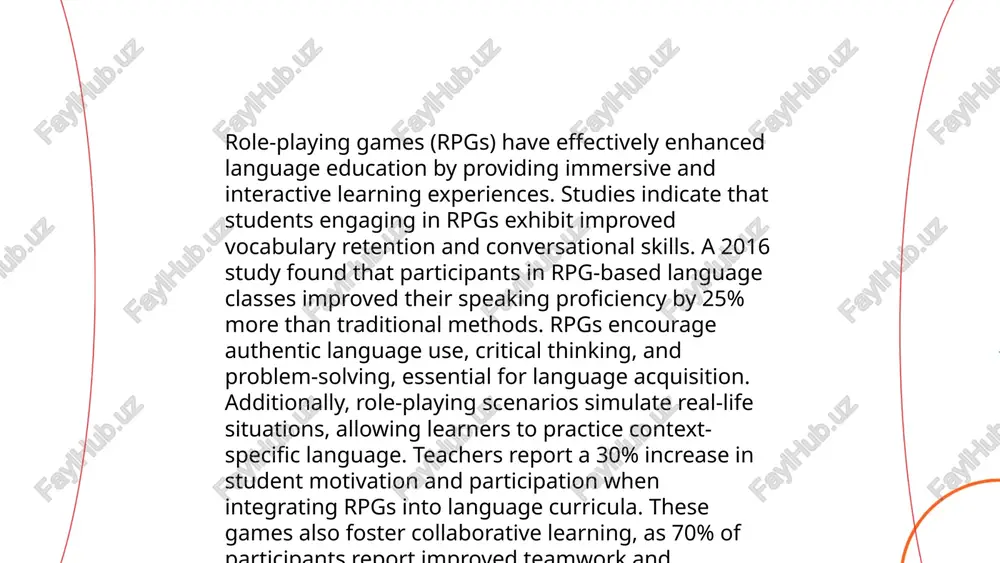 learning paces. in 2020, the global educational games market was valued at $3.2 billion, reflecting increasing demand for such innovative learning tools. the role tasks and games in teaching foreign languages yuldasheva zaynab thank you image1.png image2.png image3.png image4.png image5.png image6.jpeg image7.jpeg /docprops/thumbnail.jpeg