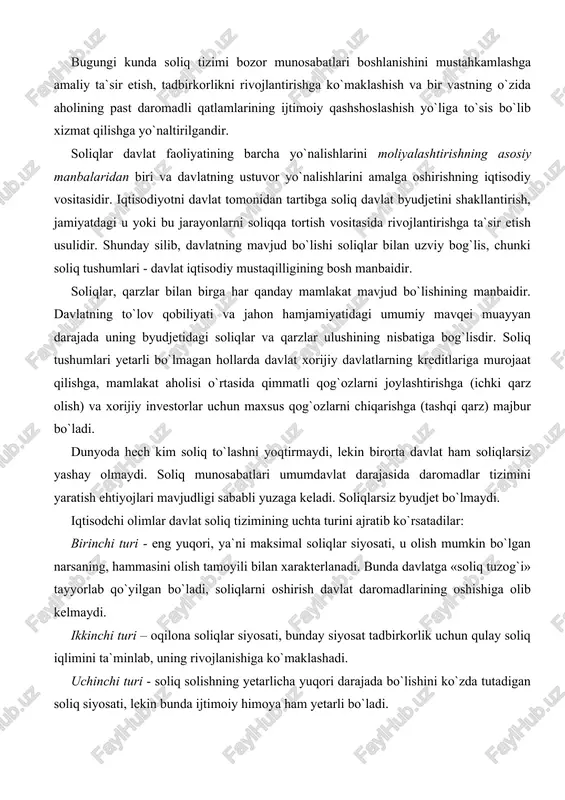 2001 yil 2002 yilning birinchi yarim yili daromadlar yakuniga nisbatan % larda kons. byudjeti davlat byudjeti kons. byudjeti davlat byudjeti kons. byudjeti davlat byudjeti i. maqsadli fondlarsiz daromadlar 75,5 100 74,2 100 73,8 100 shu jumladan: 1. to`g`ri soliqlar 21 27,8 21,1 28,5 20,3 27,3 1.1.yuridik shaxslar foydasiga soliqlar 9,7 12,8 8,4 11,3 7,4 10 1.2. kichik korxo-nalardan yagona soliq 1,4 1,9 1,7 2,2 1,7 2,2 1.3.jismoniy shaxslarning tadbirkorlik faoliyatidan daromadlariga soliqlar 1,2 1,6 1,6 2,1 1,6 2,2 1.4. jismoniy shaxs-larning daromad soliqlari 8,7 11,8 9,5 12,8 9,6 13 2. egri soliqlar 41,1 54,4 38,4 51,8 41,9 56,8 2.1. qqs 18,4 24,4 18,8 25,3 19,5 26,4 2.2. aksizlar 20,8 27,5 17,8 24 19,6 26,6 2.3. bojxona bojlari 0,9 1,2 1 1,4 1,3 1,7 2.4. respublika hududiga olib kiriladigan tovarlar uchun yig`im 1 1,3 0,8 1,1 0,5 0,6 3. resurs to`lovlari va mulk soliqlari 7,6 10 6,9 9,3 5,8 7,9 3.1. …