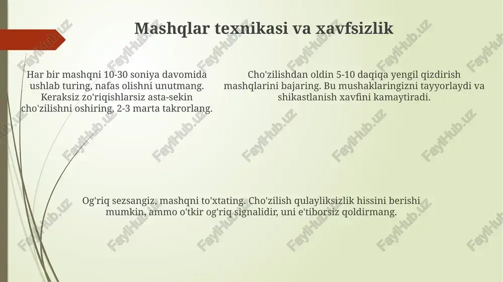 chidamlilikni rivojlantirish uchun mashqlar - Page 5