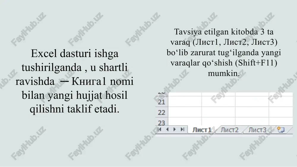 ma’lumotlarni elektron jadvallar yordamida qayta ishlash. elektron jadvallar bilan ishlash - Page 5