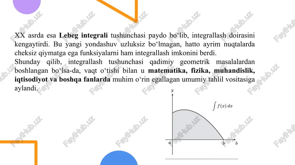 integrallanuvchi funksiyalar sinfi va integralning asosiy xossalari - Page 5