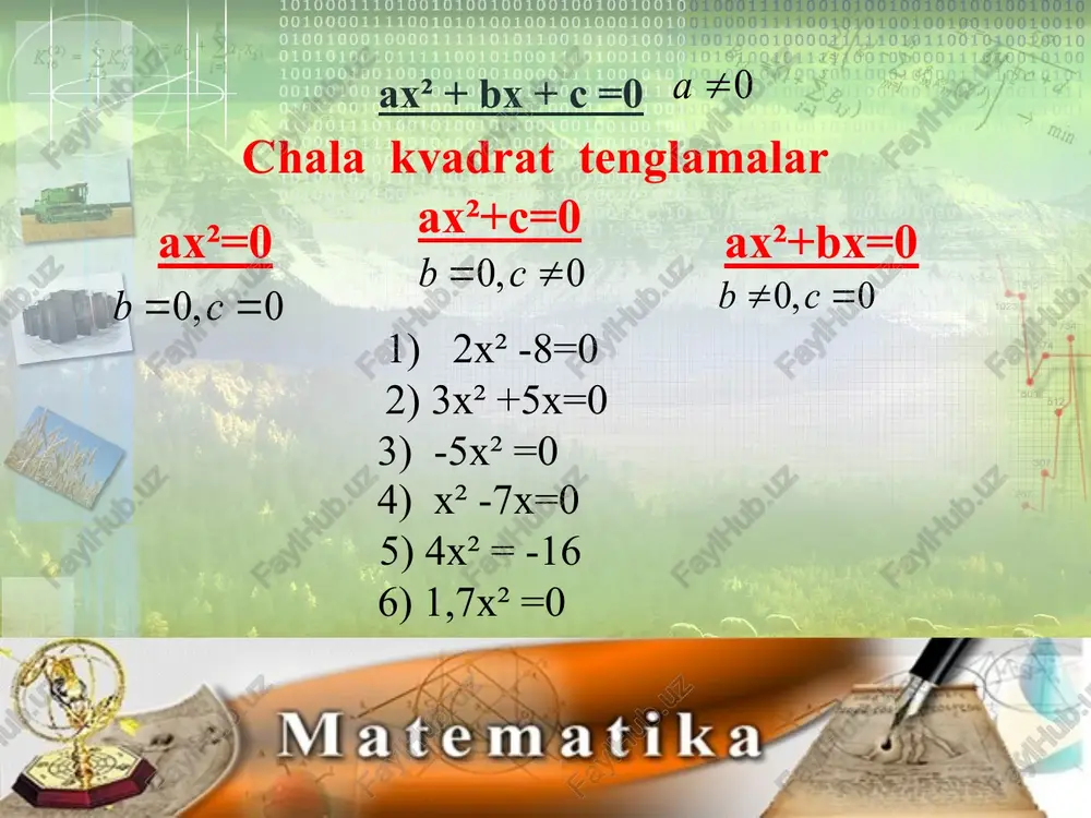 chala kvadrat tenglamalar - Page 5