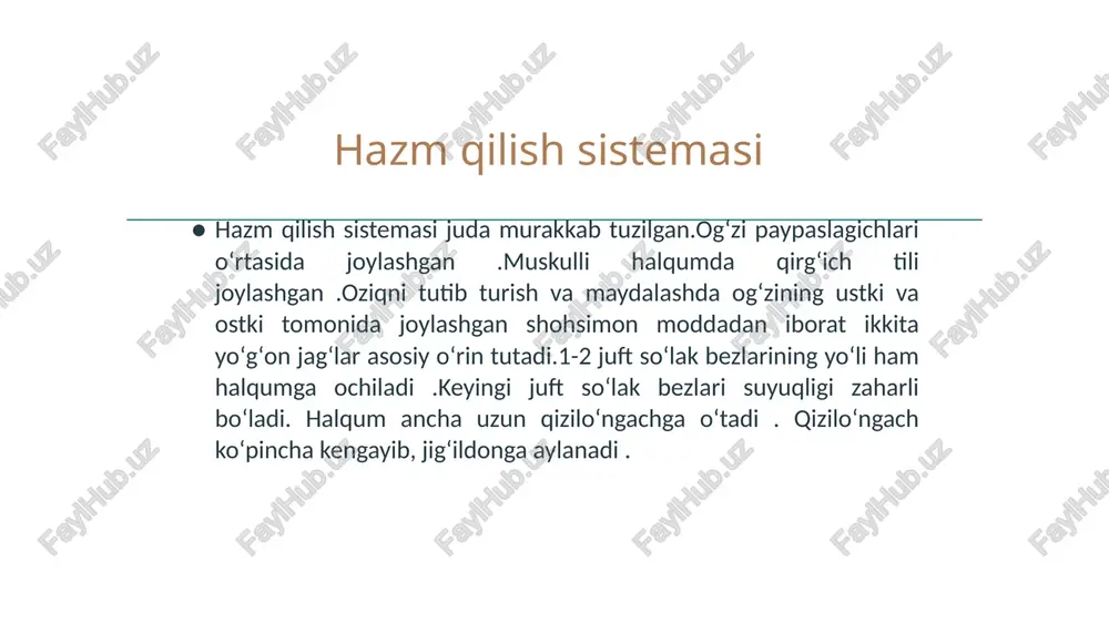 boshoyoqli molyuskalarni hazm qilish sistemasi - Page 5