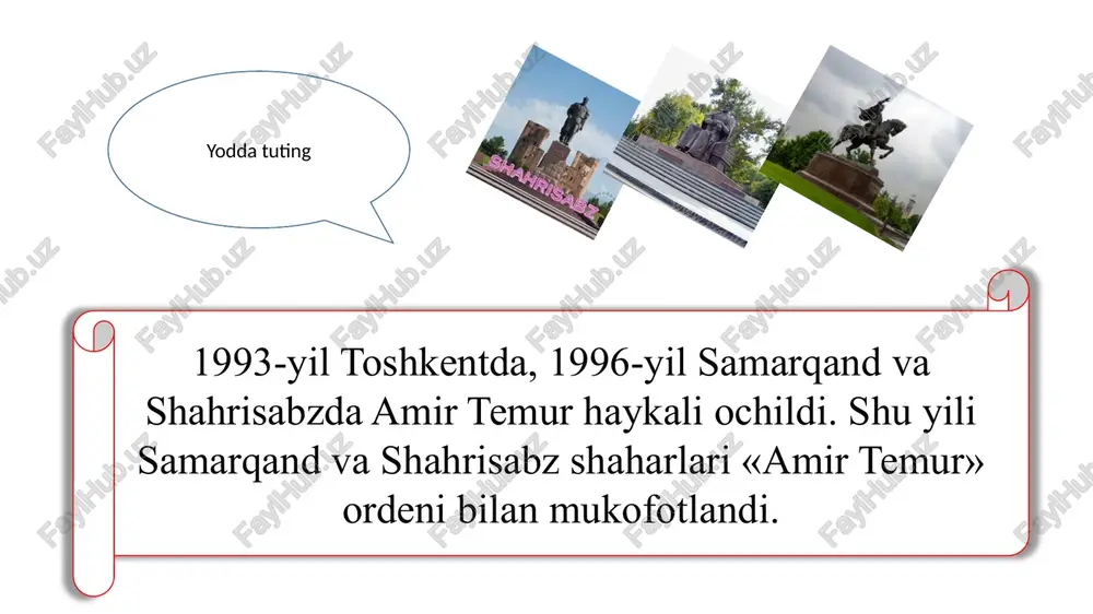 mahallasi) o’z afsonalarini go’yoki shajarasi kabi saqlab keladi. ba’zan har bir samarqandlikning qalbiga aziz bo’lgan biror bir tarixiy voqea yoki joy xam afsonalarga ko’miladi. buxoroga asos solinishi qadim-qadimgi asrlar tubiga borib taqaladi. 1997 yilda yunesko ning qaroriga ko’ra butun madaniy dunyo uning 2500-yilligini nishonlagan edi. afsonalar shaharning paydo bo’lishini tarixiy shaxs obrazi bilan bog’liq zardo’shtiylik xudolaridan biri – siyovush bilan bog’laydi. buxoroning eng qadimiy qismi uning qal’asi – ark hisoblanadi, bu yerda arxeologlar eramizdan avvalgi iv - iii asrlarga oid bo’lgan ba’zi topilmalar borligini aniqlashdi. bu balandligi 20 metr bo’lgan katta tepalik bo’lib, u yerda ilgari buxoro amirining saroyi, uning harami, xazinasi, qurol-yarog’ saqlanadigan xonalari, o’ta xavfli jinoyatchilar uchun zindon bo’lgan edi. hozirgi paytda ular tiklanmoqda. shaharning asosiy va eng baland ko’tarilgan inshooti – 1127 yilda qurilgan kalon minorasidir. bu har tomonlama komil muhandislik inshooti, buxoroning sathidan 47 metrga ko’tarilib turgan ulkan minoradir. o’zbekistonda eng baland bo’lgan ushbu minora tepaga …