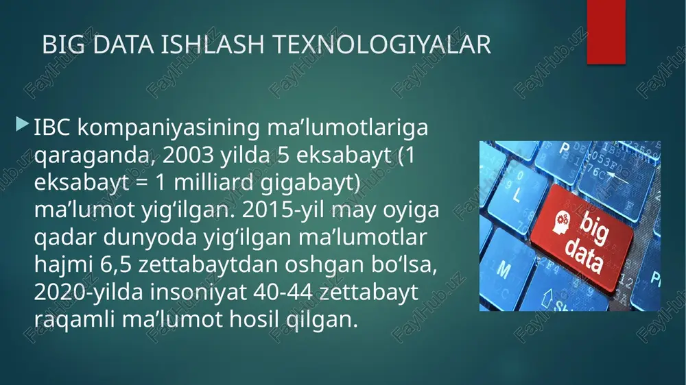 katta ma’lumotlar(big data)ni qayta ishlash texnologiyalari - Page 5