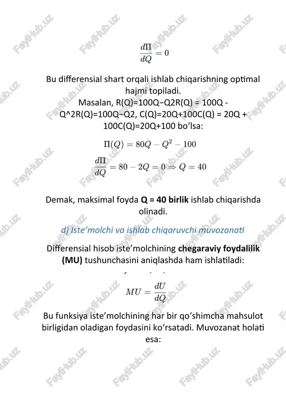 mikroiqtisodiyot va makroiqtisodiyotda differensial hisob tatbiqlari - Page 5