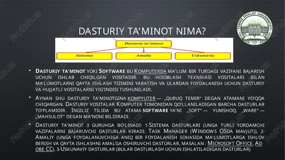 zi hollarda ishlab chiquvchilar dasturchilarga ko'rsatmalar berish o'rniga kodni o'zlari yozadilar. uni noyobligi nimadan iborat? informatsion kommunikatsion texnologiyalar dasturiy ta’minoti bu doimiy o'zgaruvchan soha, chunki kompyuter ilovalari va tizimlari tobora ko'proq mahsulot va xizmatlarda ishtirok etmoqda. bu mahsulot xususiyatlarini, tizim ilovalarini va mijozlar ehtiyojini qondirishni yaxshilash uchun ko'proq dasturiy ta'minotni ishlab chiqishni talab qiladi. dasturiy ta'minot ishlab chiquvchilari ko'pincha yangi apparat, dasturiy ta'minot va tizimlarni loyihalash bilan shug'ullanadigan jamoaning bir qismi sifatida ishlaydi. asosiy jamoa mahsulot chiqarilgunga qadar birga ishlaydigan muhandislik, marketing, ishlab chiqarish va dizayn bo'yicha odamlardan iborat bo'lishi mumkin. oddiy ish haftasi odatiy hol bo'lsa-da, mahsulot chiqarilishidan oldin muddatlar yoki mahsulotlar sinovdan o'tayotganda, qo'shimcha soatlar bo'lishi mumkin. bundan tashqari, ko'plab mahsulotlar yuqori raqobatbardosh bo'lganligi sababli, bitta ishlab chiqaruvchining yangi funksiyasi yoki chiqarilishi boshqalarni o'z mahsulotlarida bir xil xususiyatlarni taklif qilish uchun kurashishga undashi mumkin. bu, siz tasavvur qilganingizdek, oddiy ish haftasiga qo'shilgan siqilish soatlarini keltirib chiqarishi mumkin. dasturiy …