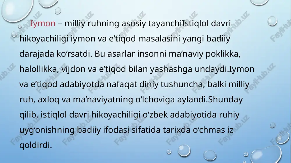 m parcha, lavha yoki xotira orqali quriladi.masalan, xurshid do‘stmuhammad, nazar eshonqul, ulug‘bek hamdam hikoyalarida bu usul keng qo‘llaniladi.ichki monolog va ong oqimi – qahramonning ichki kechinmalari voqeadan ustun bo‘ladi.bu, asosan, psixologik hikoyalar kompozitsiyasining markazida turadi. ramziy va assotsiativ kompozitsiya – voqealar o‘zaro bevosita emas, ramzlar orqali bog‘lanadi.misol: o‘tkir hoshimovning “ikki eshik orasi”dagi xotira va hayot o‘rtasidagi ramziy qatlam. nihoyasiz kompozitsiya – hikoya yakunida aniq yechim berilmaydi, o‘quvchi tafakkuriga joy qoldiriladi.bu holat zamonaviy prozaning falsafiy yo‘nalishini ifodalaydi. an’anaviy hikoyalarda kompozitsiya qat’iy ketma-ketlikda qurilgan: kirish → tugun → rivoj → cho‘qqi → yechim ammo hozirgi o‘zbek hikoyalarida bu tartib quyidagicha o‘zgaradi: vaqtning uzilishi (retrospektiv shakl, xotira, orzular bilan bog‘liq o‘tishlar) parallel syujetlar (bir nechta voqealar bir vaqtning o‘zida kechadi)ichki vaqt (qahramon hissiyotlari bilan o‘lchanadigan vaqt tushunchasi). bu usullar hikoyaning poetik kompozitsiyasini murakkablashtiradi va o‘quvchining faol tafakkurini talab qiladi. kompozitsion qurilish hikoyadagi poetik obrazlarning o‘zaro munosabatini ham belgilaydi.masalan:“markaziy obraz” atrofida boshqa qahramonlar yoki …