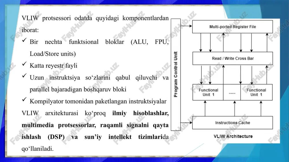 vliw arxitekturasi va yuqori samarali hisoblashda qoʻllanilishi. - Page 5