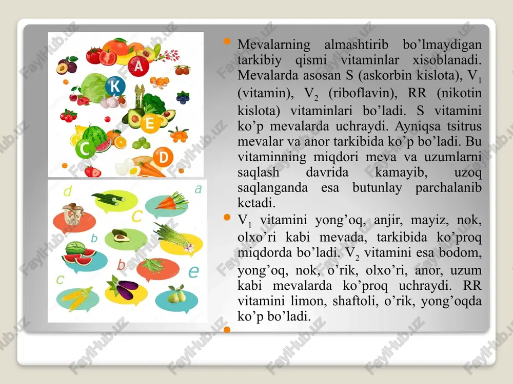 meva va sabzavotlarning kimyoviy tarkibi - Page 5
