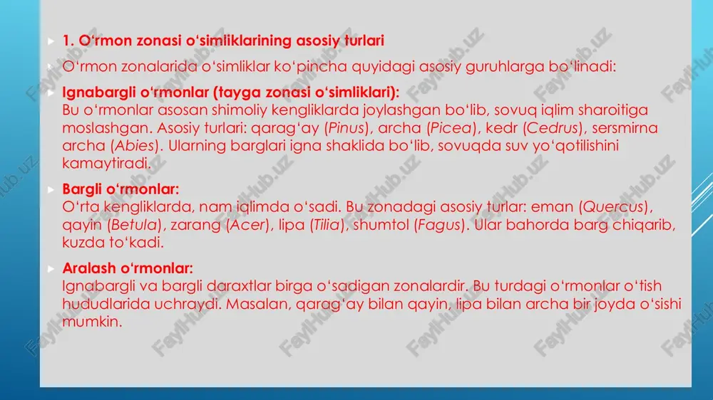 oʻrmon zonasi oʻsimliklari va ularning areallari - Page 5