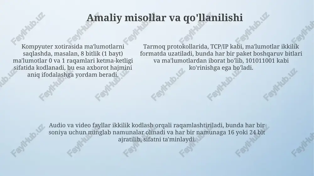 ikki tomonlama sanoq sistemasida ma'lumotlarni kodlash - Page 5