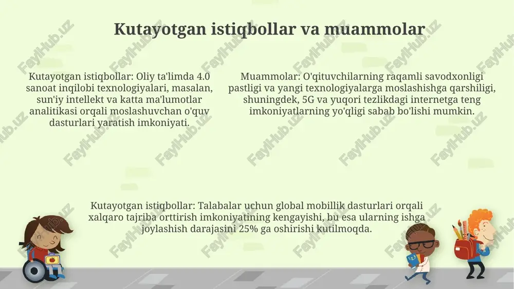 oliy ta’limdagi o’zgarishlarning asosiyyo’nalishlari - Page 5