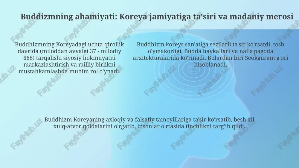 qadimgi koreyada buddizm tarqalishi va roli - Page 5