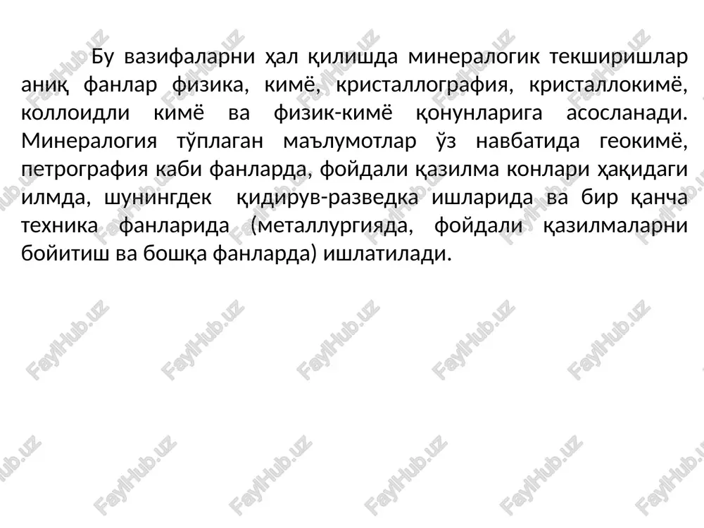 boshqalar). minerallarning sanoatdagi ahamiyati farfor, fayans – gilli minerallar, dala shpatlari tsement ishlab chiqarishda- gips, gilli minerallar izolyatsion materiallar - slyudalar qishloq xo'jaligida - apatit, montorillonit olovbardosh g'ishtlar - dolomit, asbest metallurgiyada - magnetit, gematit va b. kimyo sanoatida- pirit va h. optika - flyuorit, kvarts meditsina; energetika; oziq ovqat; zargarlik, qog'oz va rezina sanoati va h. image9.jpeg image10.jpeg image1.jpeg image2.jpeg image3.jpeg image4.jpeg image5.jpeg image6.jpeg image7.jpeg image8.jpeg image11.png image12.png image13.png image14.png image15.png image16.png image17.png image18.png image19.jpeg image20.jpeg image21.jpeg image22.jpeg image23.png image24.jpeg image25.jpeg image26.jpeg image27.jpeg image28.jpeg image29.jpeg image30.jpeg image31.jpeg image32.jpeg image33.jpeg image34.jpeg image35.jpeg image36.png image37.jpeg image38.jpeg image39.jpeg image40.jpeg image41.jpeg image42.jpeg image43.jpeg image44.jpeg image45.jpeg image46.jpeg image47.jpeg image48.jpeg image49.jpeg image50.jpeg image51.jpeg image52.jpeg image53.jpeg image54.jpeg image55.jpeg image56.png image57.jpeg image58.png image59.png image60.png image61.png image62.png image63.jpeg image64.jpeg image65.jpg image66.png image67.jpeg image68.jpg /docprops/thumbnail.jpeg