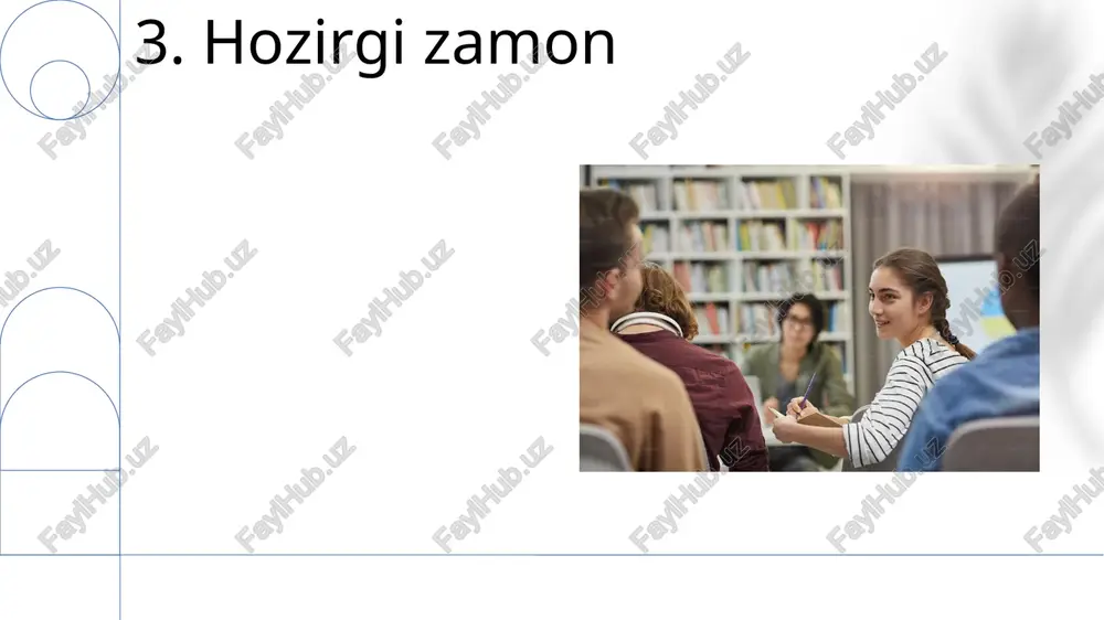 asida 3 ta yangi sayyora kashf etdilar" ingliz grammatikasi bo'yicha perfekt zamonlar (hozirgi, o'tgan, kelasi perfekt) aniq vaqtga bog'liq tugallangan harakatlarni ifodalaydi. o'tgan perfekt zamon (had + past participle) boshqa o'tgan harakatdan oldin tugallangan harakatni bildiradi; masalan, "londonda soat 5 gacha u 3 boblik hisobotni tugatgan edi" 17.o'tgan zamon ingliz tilida o'tgan zamon fe'llari ko'pincha "-ed" qo'shimchasini qo'llaydi (masalan, "walked", "jumped"), harakatning tugaganligini bildiradi. ammo, "saw" ("see" ning o'tgan zamoni) yoki "gave" ("give" ning o'tgan zamoni) kabi istisnolar ham bor o'tgan zamon fe'llari hikoyalar uchun juda muhim. masalan, tarixiy voqealar "jang qildi" (qadimgi rimdagi janglar), "kashf etdi" (kolumbning amerikaga sayohati, 1492-yil) yoki "qurdi" (misr piramidalar) kabi o'tgan zamon fe'llariga tayanadi. bu fe'llar voqealarni vaqt ketma-ketligida aniq joylashtirib, vaqt jadvalini yaratadi. e'tiboringiz uchun rahmat @taqdimot_robot image1.png image2.jpg image3.jpg image4.jpg image5.jpg image6.jpg image7.jpg image8.jpg image9.jpg image10.jpg image11.jpg image12.jpg image13.jpg image14.jpg image15.jpg image16.jpg image17.jpg image18.jpg