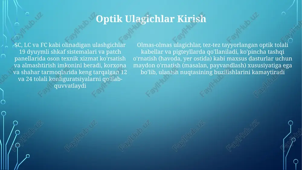 ajraladigan va ajralmaydigan optik ulagichlar - Page 5
