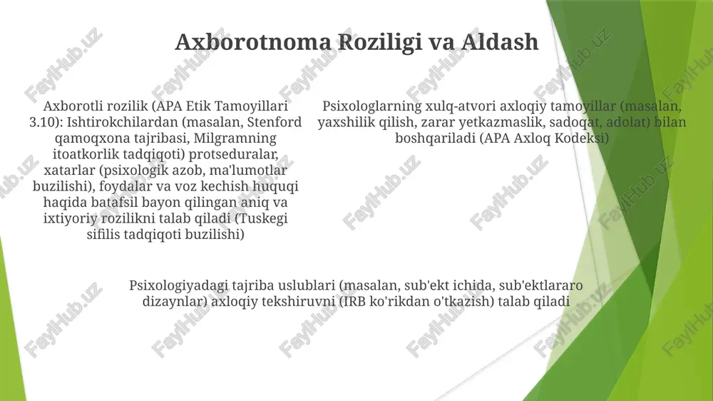 psixologiyada eksperimental paradigma.amaliyotchi-psixologning etikaviy tamoyillari - Page 5