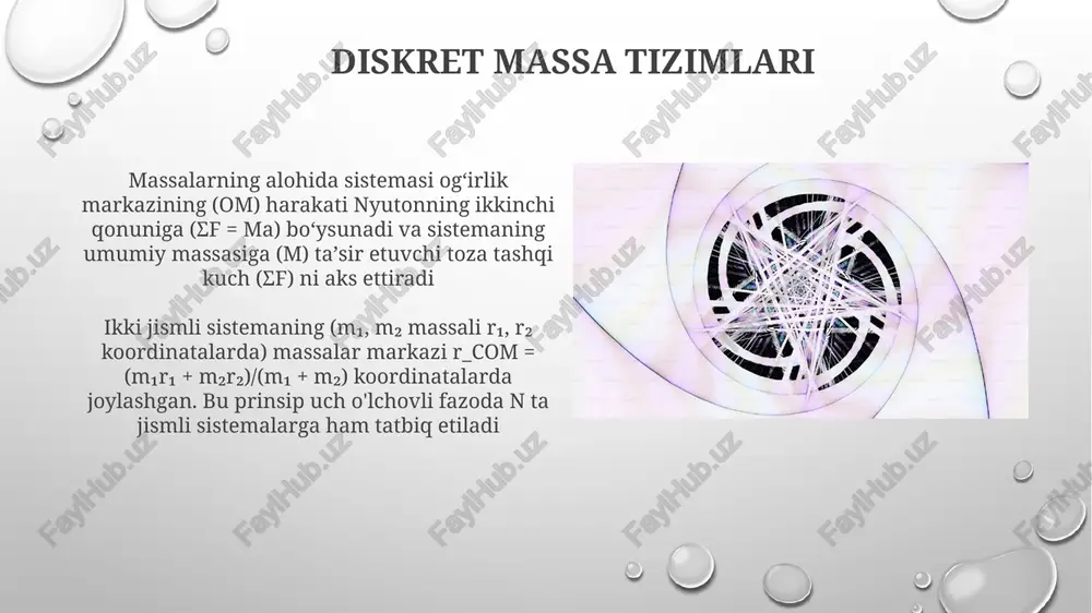 massa markazining harakati jismlarning massa va geometrik markazlari - Page 5