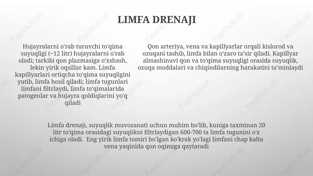 ichki muhit toʻqimalari qon va limfa - Page 5