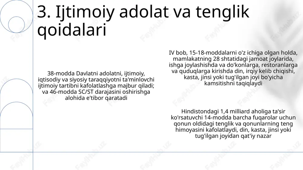 irishni ta'kidlaydi. bajarmaganlik uchun huquqiy jazolar yo'q, lekin ijtimoiy uyg'unlik va milliy taraqqiyotni ta'minlaydi. 2002-yilgi o'zgartish ushbu vazifalarga atrof-muhitni muhofaza qilishni qo'shishga qaratilgan bo'lib, ekologik mas'uliyatga bo'lgan global xabardorlikning o'sishi aks etgan hindiston konstitutsiyasining 44-tuzatmasi (1976) iv-a qismida belgilangan asosiy vazifalar 28 viloyat va 8 ittifoq hududida 1,4 milliard aholiga ta'sir ko'rsatuvchi 11 ta asosiy mas'uliyatni o'z ichiga oladi 11. asosıy vazifalar: fuqaroning mas'uliyati yangi konstitutsiya (1788 yilda tasdiqlangan) konfederatsiya artikullarini almashtirib, zulmdan saqlash uchun uchta tarmoq (qonun chiqaruvchi, ijro etuvchi, sud) o'rtasida nazorat va muvozanat tizimini o'rnatdi konstitutsiyaning ta'siri kundalik hayotda yaqqol ko'rinadi. ijroiya farmonlari (masalan, prezident baydenning iqlim o'zgarishlari bo'yicha farmonlari) fuqarolarga bevosita ta'sir qiladi 12. ijro etuvchi hokimiyat va uning vazifalari davlat konstitutsiyalari ham sud nazoratini beradi; shtatlar boʻyicha farqlar mavjud; baʼzi shtatlar konstitutsiyalarida sud nazorati uchun maxsus bandlarga ega; taʼlim moliyalashtirishiga taʼsiri (san antonio mustaqil maktab okrugi v sudya nazorati tekshirish va muvozanatni ta'minlaydi; qonun chiqaruvchi …