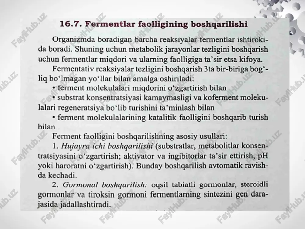 fermentlar faolligini boshqarish fermentlarni faolligini boshkarish - Page 5