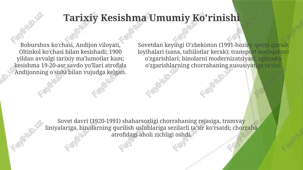 larga ko'ra, 5 ta tashkil etilgan korxonada kuniga taxminan 100 ta bitimlar amalga oshiriladi, yer maydonining o'rtacha qiymati $3000/kv.m bo'lib, ijaraga berish narxlariga va umumiy bozor dinamikasiga ta'sir ko'rsatadi. andijon viloyati, boburshox/oltinkol chorrahasidagi 15 dan ortiq savdo obyekti (7 ta mato do'koni va 3 ta oziq-ovqat dastgohi shu jumladan) yiliga 50 000 aqsh dollaridan ortiq daromad keltiradi. kunlik 2000 ga yaqin piyodalar harakati savdoni oshiradi. e'tiboringiz uchun rahmat @taqdimot_robot