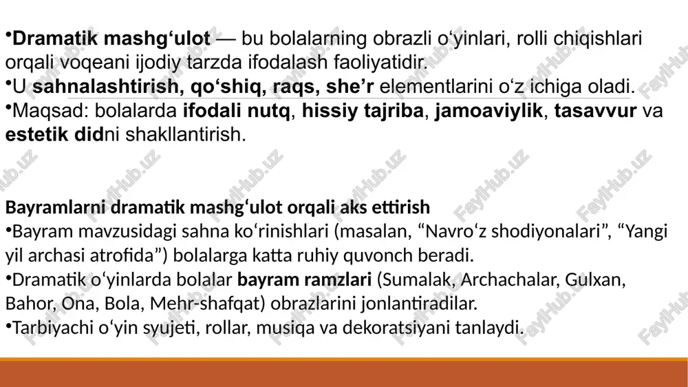 dramatik mashgʻulotlarda bayramlarni aks ettirish. - Page 5