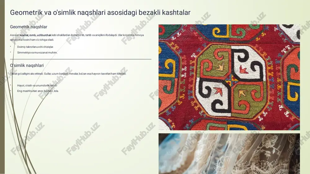 mavzu: kashta turlari: bezakli va mazmunli kashtalar. - Page 5