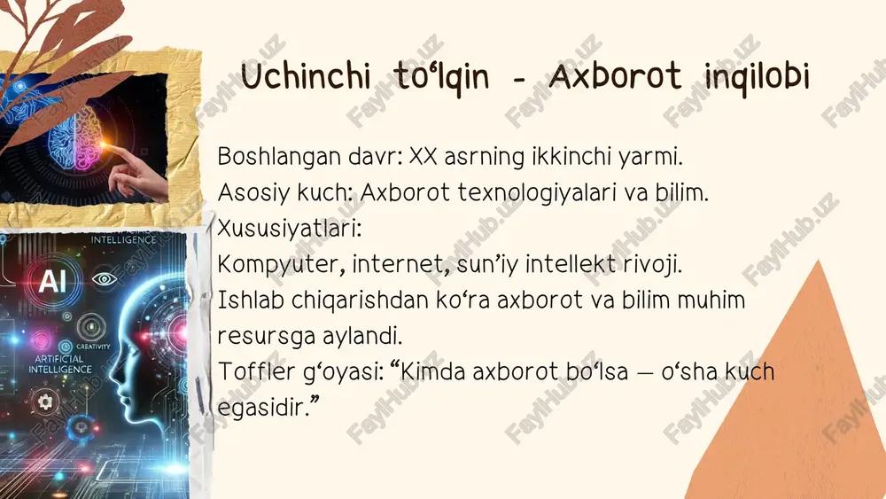 alvin tofflerning “uchinchi to‘lqin” (“the third wave”) asari - Page 5